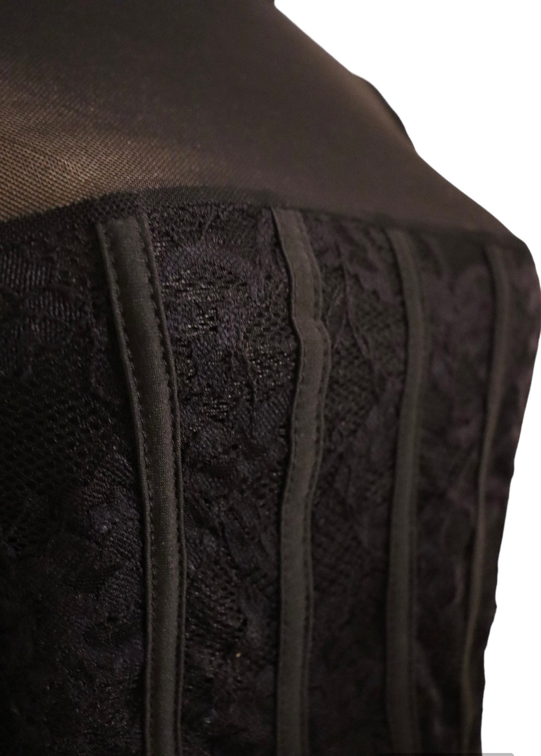 SM-LURE.Vest-print lace crop top