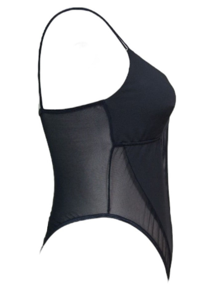 SM-LURE.MESH BALCONETTE BODYSUIT